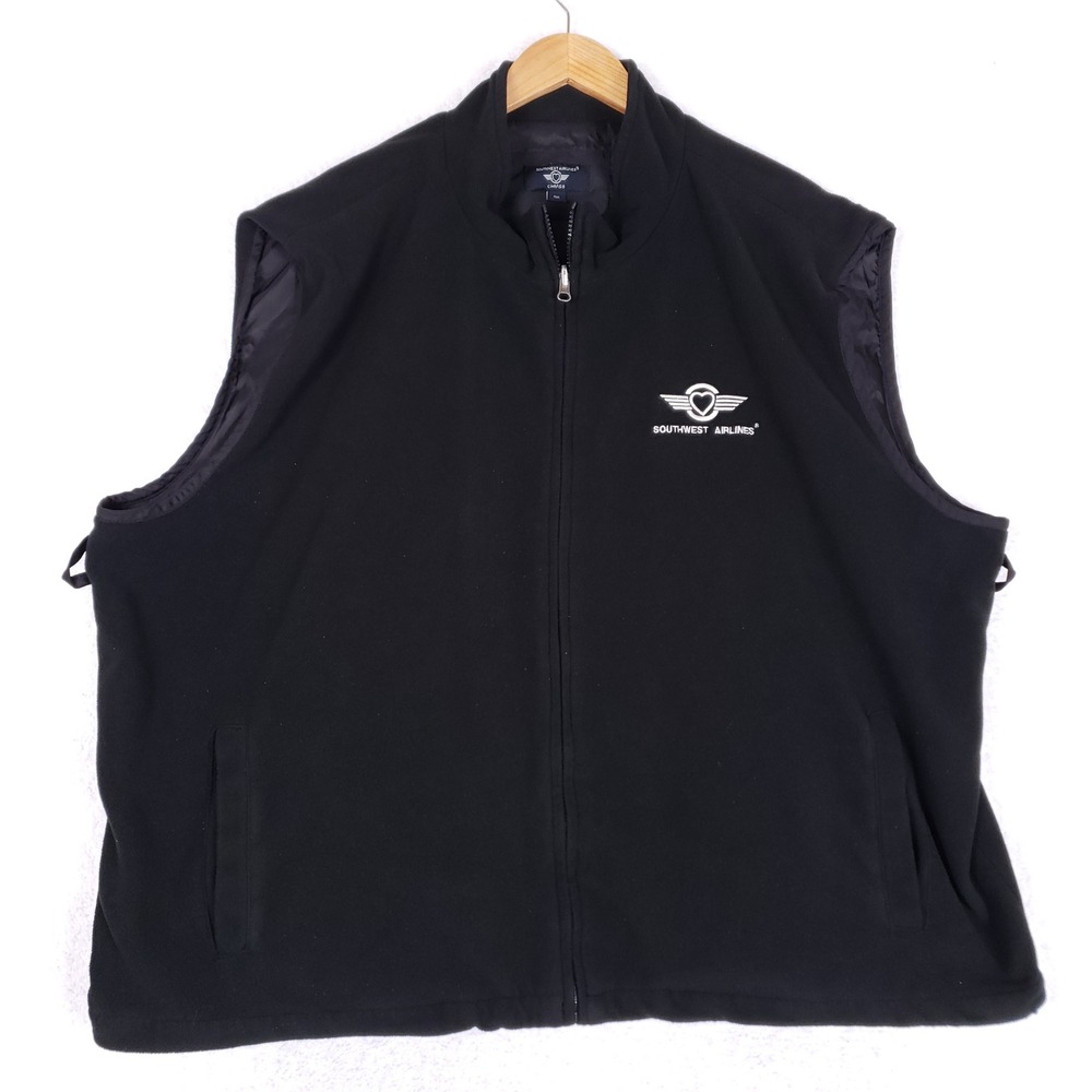 Southwest‎ Airlines Cintas Fleece Vest 3XL Black Embroidered Logo Gorpcore Work